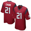 Custom #21 Red HOU Football Shirt Top