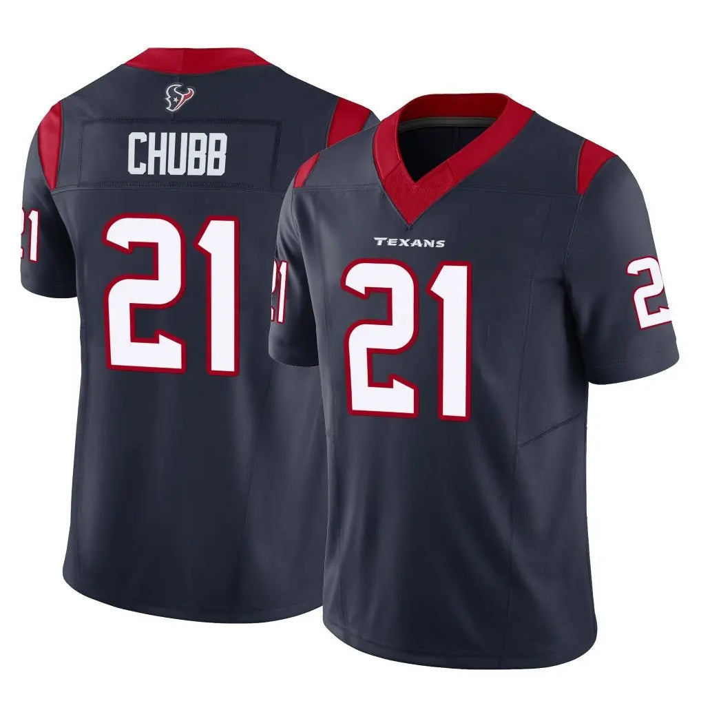 Custom #21 Navy HOU Football Shirt Top