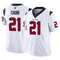 Custom #21 White HOU Football Shirt Top