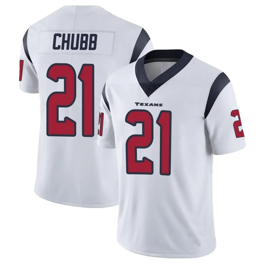 Custom #21 White HOU Football Shirt Top