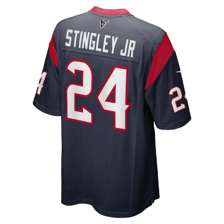 Custom #24 Navy HOU Football Shirt Top