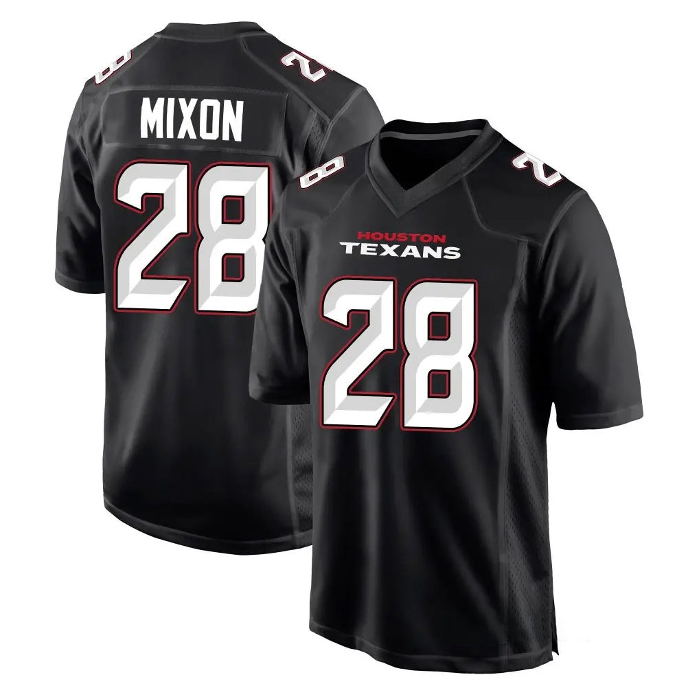Custom #28 Black HOU Football Shirt Top