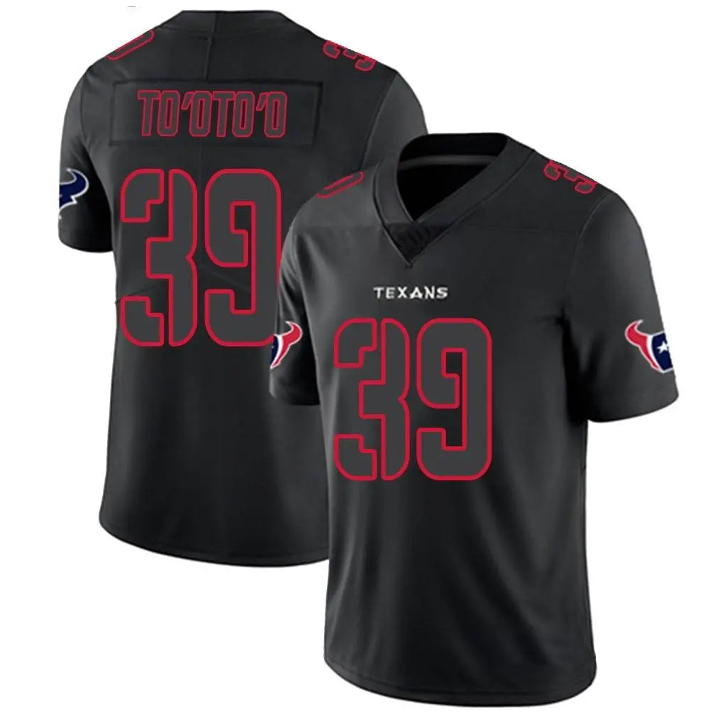 Custom #39 Black HOU Football Shirt Top