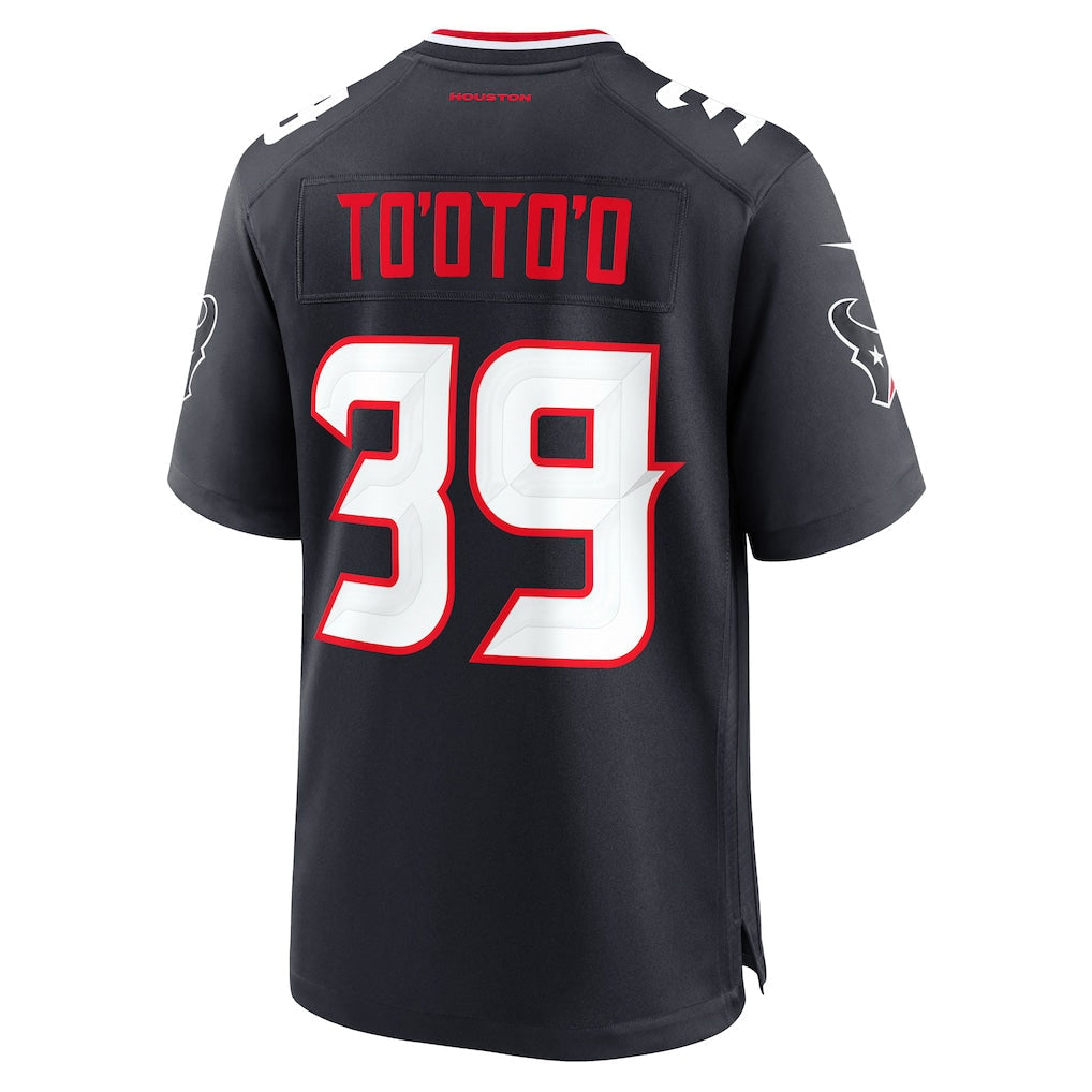 Custom #39 Navy HOU Football Shirt Top