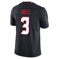 Custom #3 Navy HOU Football Shirt Top
