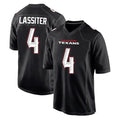 Custom #4 Black HOU Football Shirt Top