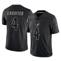 Custom #4 Black HOU Football Shirt Top
