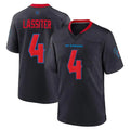 Custom #4 Navy HOU Football Shirt Top