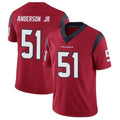 Custom #51 Red HOU Football Shirt Top