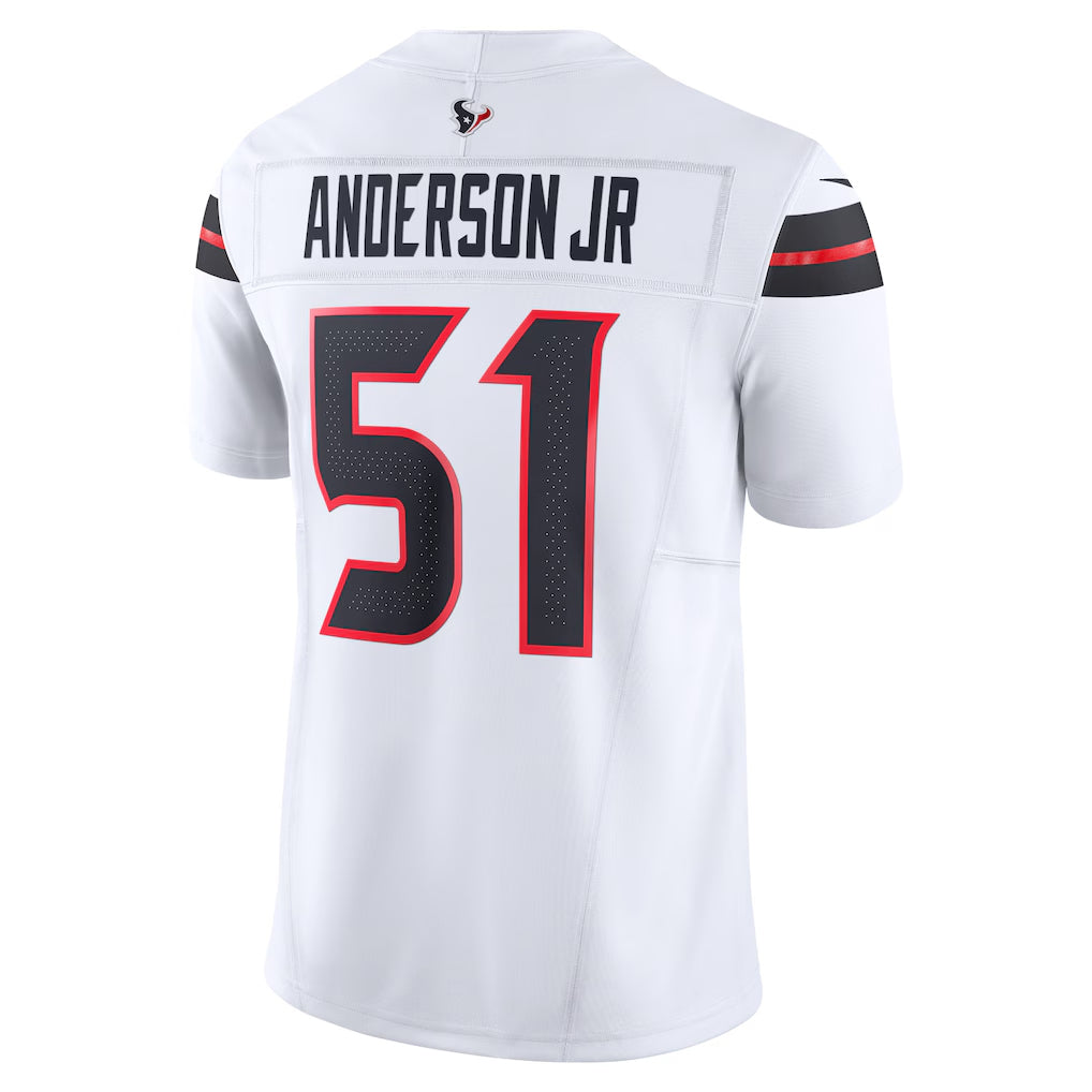Custom #51 White HOU Football Shirt Top