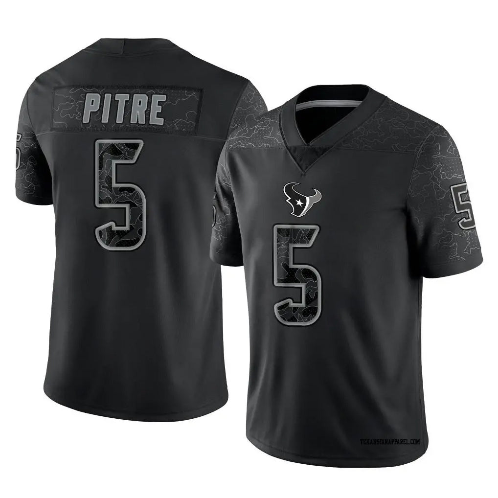 Custom #5 Black HOU Football Shirt Top