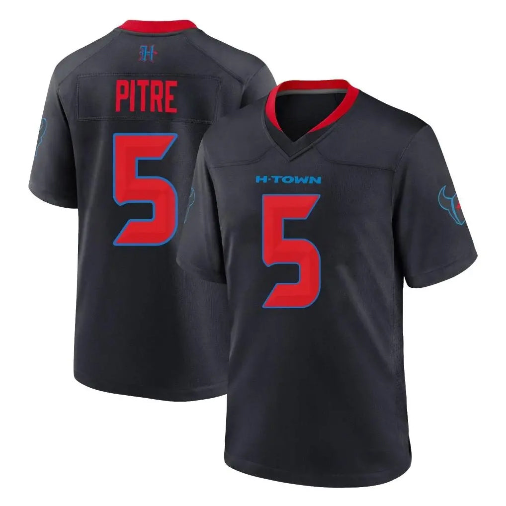 Custom #5 Navy HOU Football Shirt Top