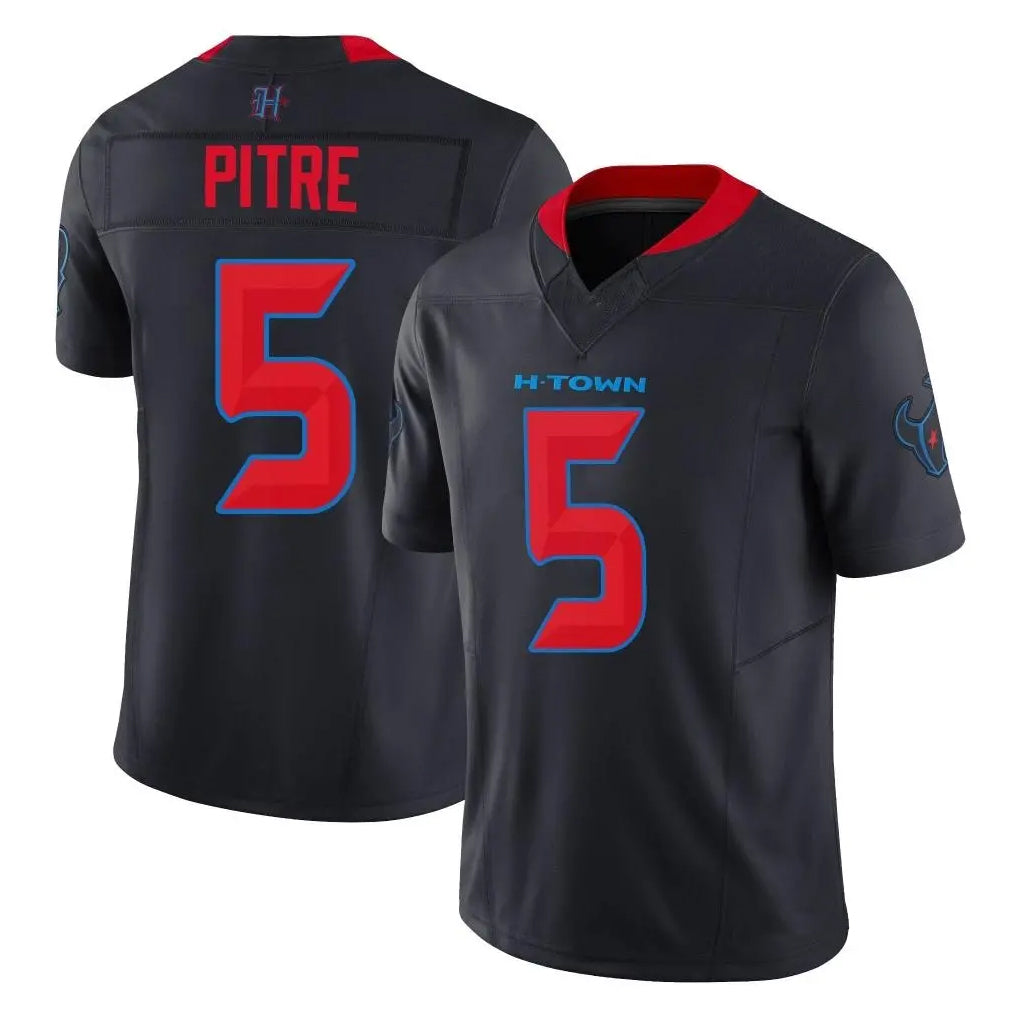 Custom #5 Navy HOU Football Shirt Top