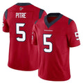 Custom #5 Red HOU Football Shirt Top