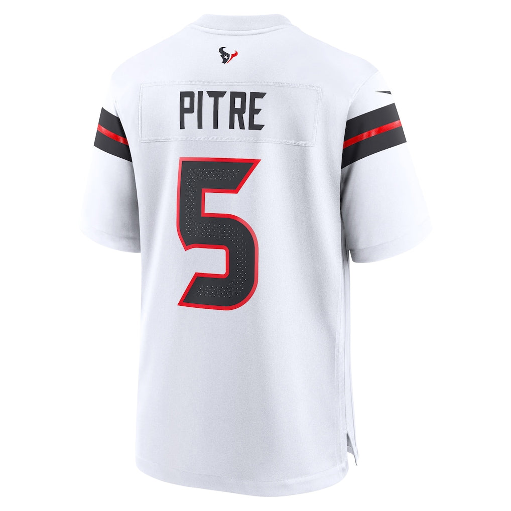 Custom #5 White HOU Football Shirt Top