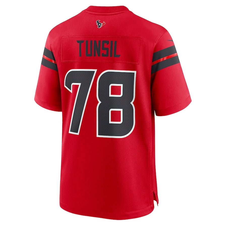 Custom #78 Red HOU Football Shirt Top