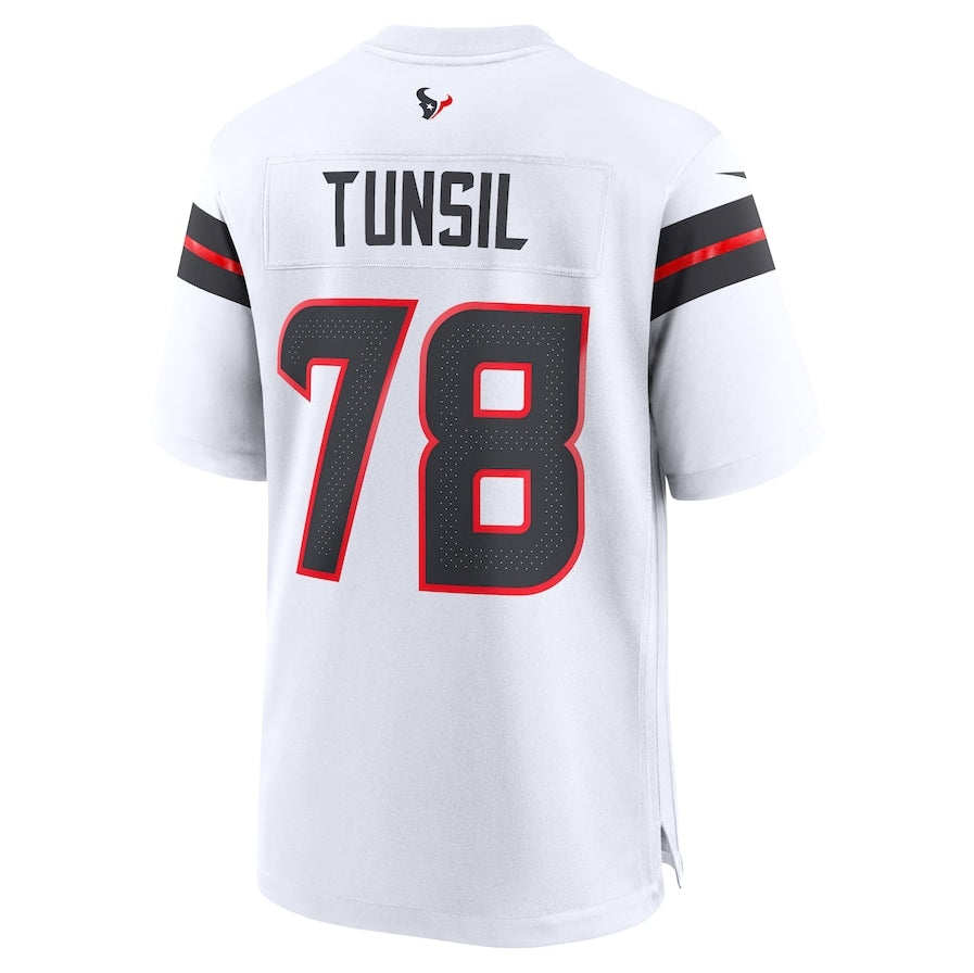 Custom #78 White HOU Football Shirt Top