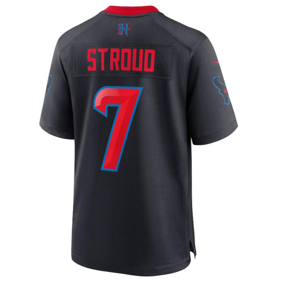 Custom #7 Navy HOU Football Shirt Top