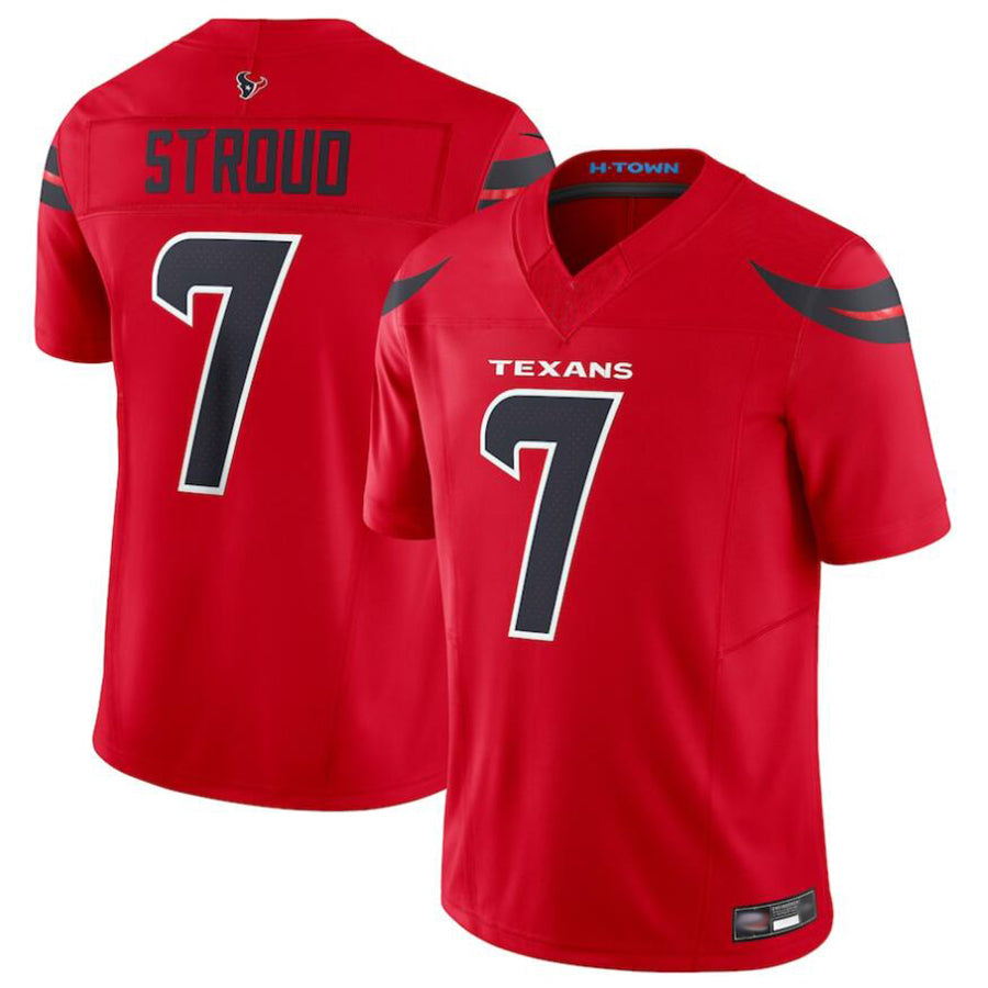 Custom #7 Red HOU Football Shirt Top