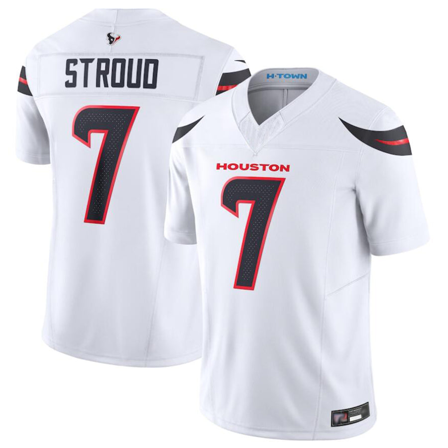 Custom #7 White HOU Football Shirt Top