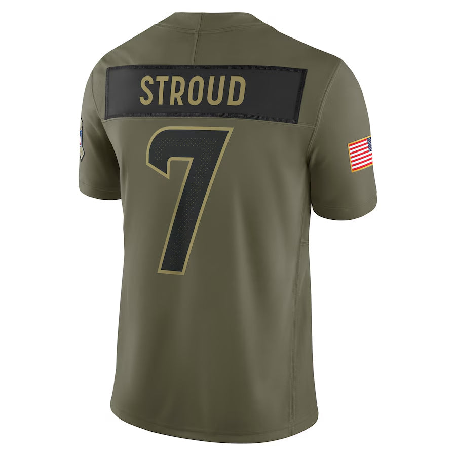 Custom #7 Olive HOU Football Shirt Top