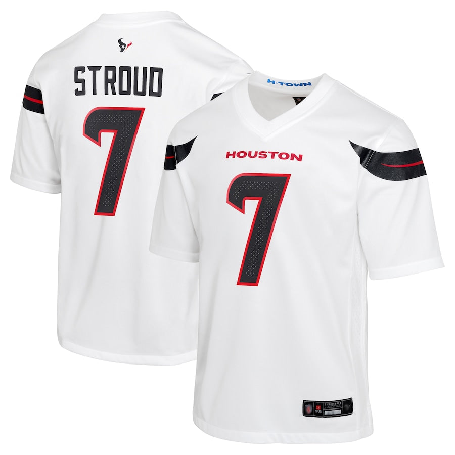 Custom #7 White HOU Football Shirt Top