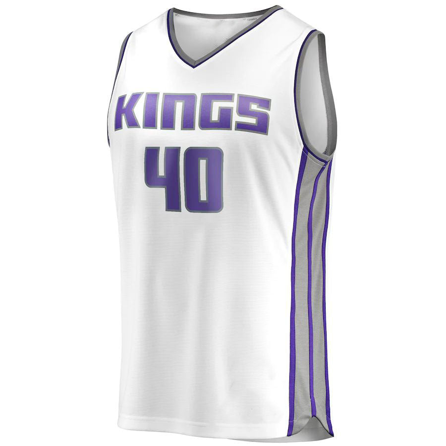 S.Kings #40 Harrison Barnes Supporters Branded Fast Break Player Replica Jersey Association Edition White Stitched American Basketball Jersey