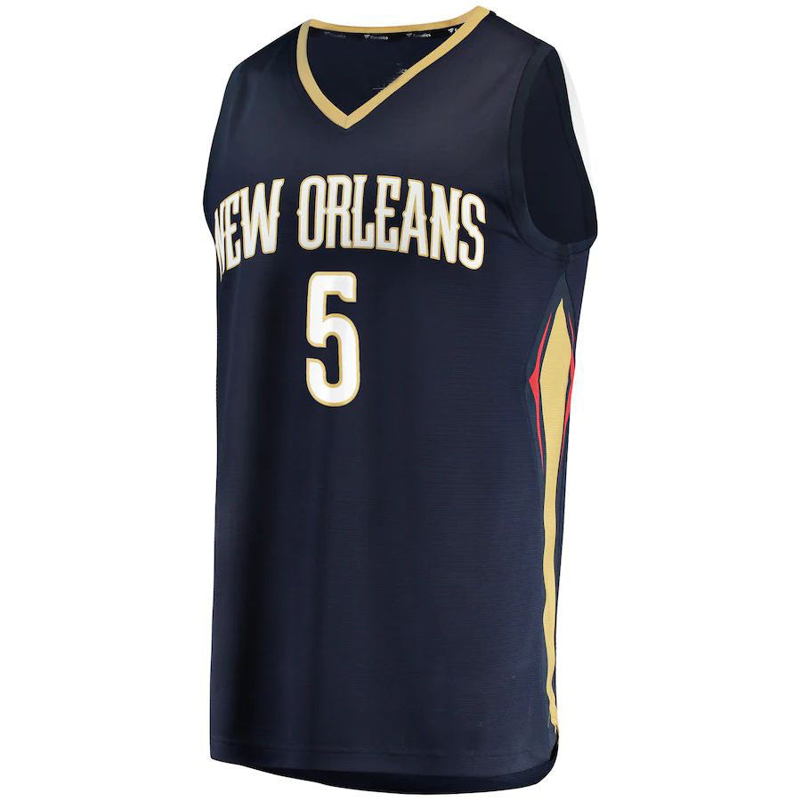 NO.Pelicans #5 Herbert Jones Supporters Branded 2021-22 Fast Break Replica Jersey  Icon Edition Icon Edition Navy Stitched American Basketball Jersey
