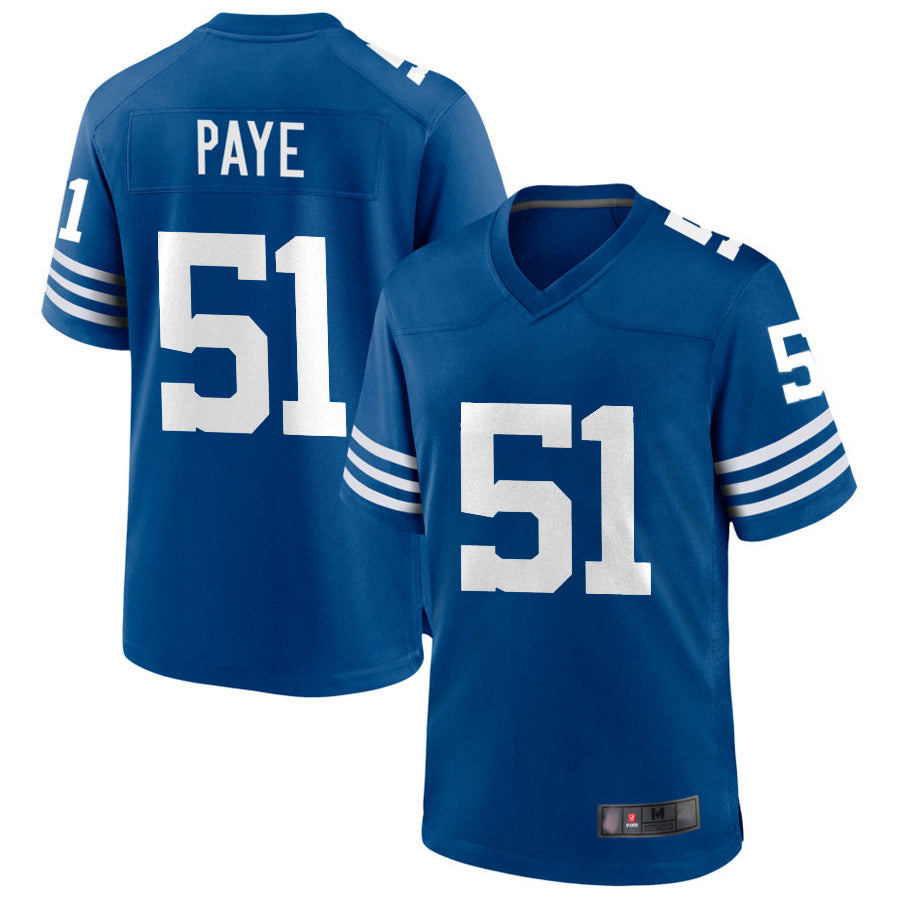 Custom #51 Royal IND Football Shirt Top