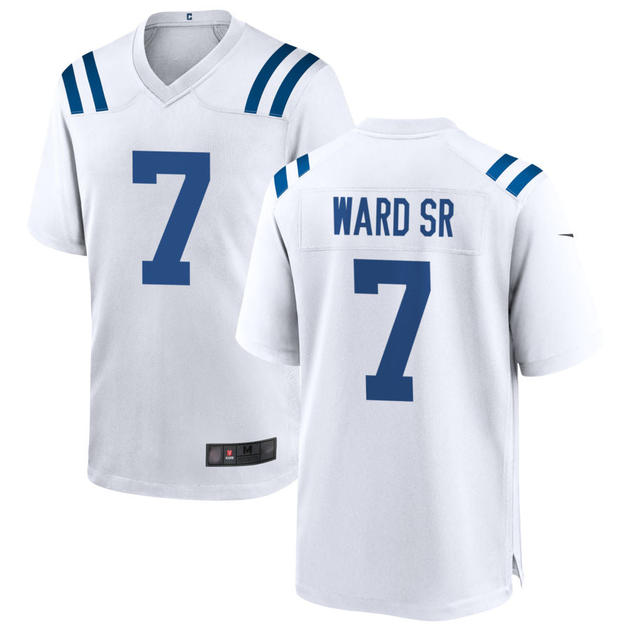 Custom #7 White IND Football Shirt Top