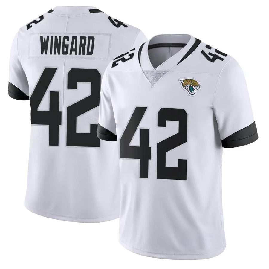 Custom #42 White JAX Football Shirt Top