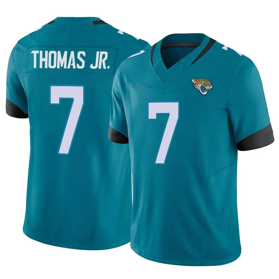Custom #7 Teal JAX Football Shirt Top