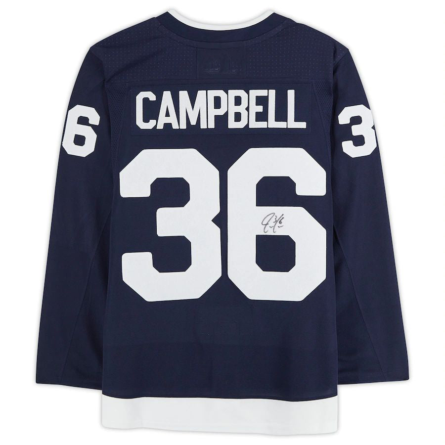 T.Maple Leafs #36 Jack Campbell Supporters Authentic Autographed 2022 Heritage Classic Jersey Navy Stitched American Hockey Jerseys