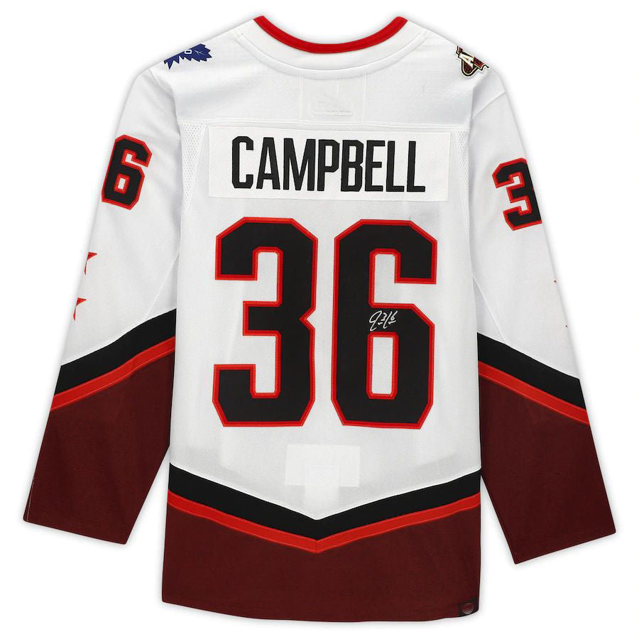 T.Maple Leafs #36 Jack Campbell Supporters Authentic Autographed 2022 All-Star Game White Stitched American Hockey Jerseys