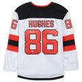 NJ.Devils #86 Jack Hughes Supporters Authentic Autographed Road Supporters Breakaway Jersey White Stitched American Hockey Jerseys