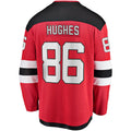 NJ.Devils #86 Jack Hughes Supporters Branded Home Premier Breakaway Player Jersey  Red Stitched American Hockey Jerseys