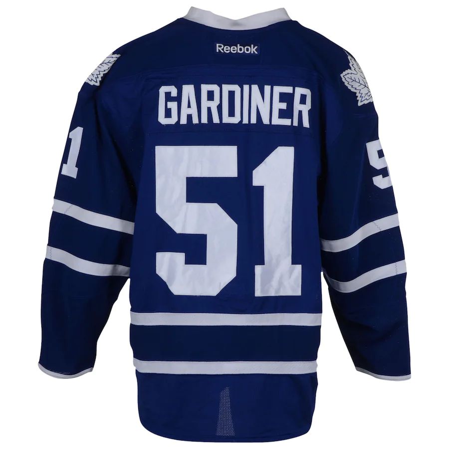T.Maple Leafs #51 Jake Gardiner Supporters Authentic Game-Used  from the 2015-16 Season Blue Stitched American Hockey Jerseys