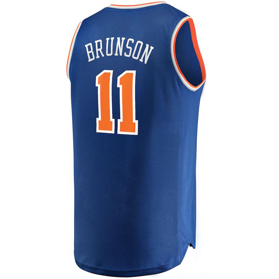 NY.Knicks #11 Jalen Brunson Supporters Branded Fast Break Replica Jersey Icon Edition Blue Stitched American Basketball Jersey