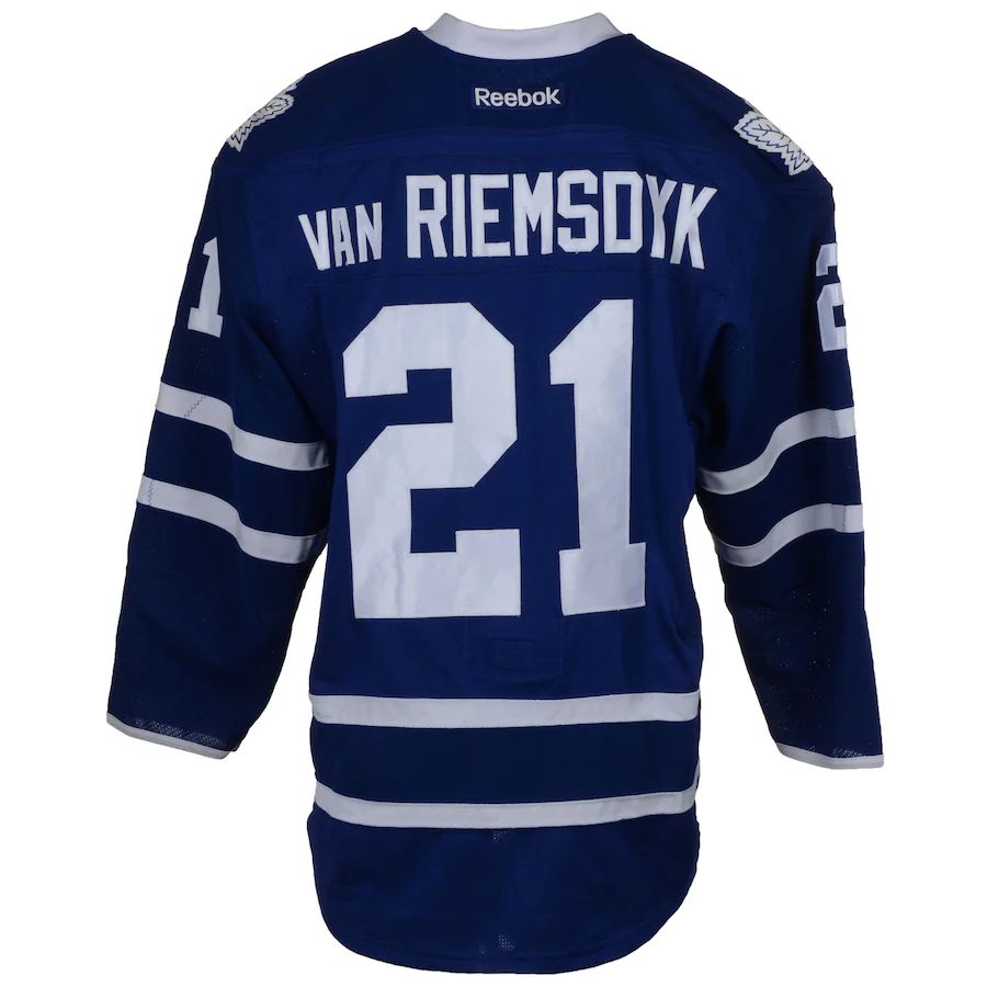T.Maple Leafs #21 James van Riemsdyk Supporters Authentic Game-Used from the 2015-16 Season Blue Stitched American Hockey Jerseys