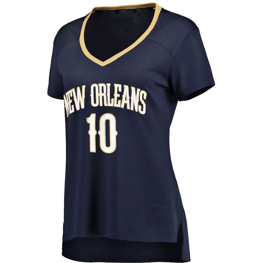 NO.Pelicans #10 Jaxson Hayes Supporters Branded Women's Fast Break Replica Jersey Navy Icon Edition Stitched American Basketball Jersey