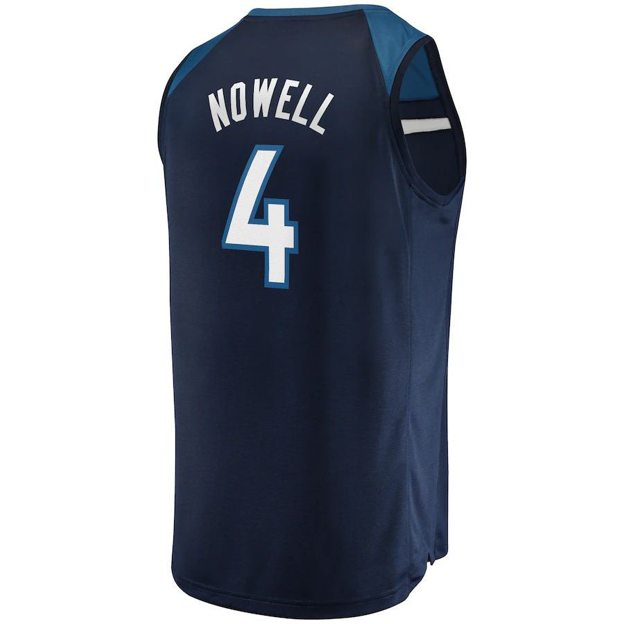 M.Timberwolves #4 Jaylen Nowell Supporters Branded  2021-22 Fast Break Replica Jersey Icon Edition Navy Stitched American Basketball Jersey