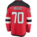 NJ.Devils #70 Jesper Boqvist Supporters Branded Home Breakaway Player Jersey Red Stitched American Hockey Jerseys