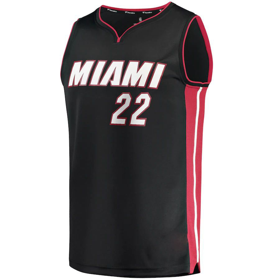 M.Heat #22 Jimmy Butler Supporters Branded  2019-20 Fast Break Replica Jersey  Icon Edition Black Stitched American Basketball Jersey