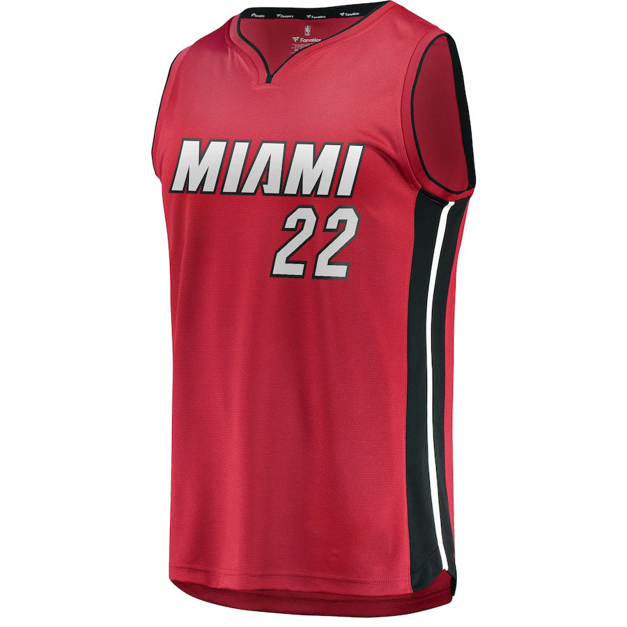 M.Heat #22 Jimmy Butler Supporters Branded Fast Break Player Jersey Statement Edition Red Stitched American Basketball Jersey
