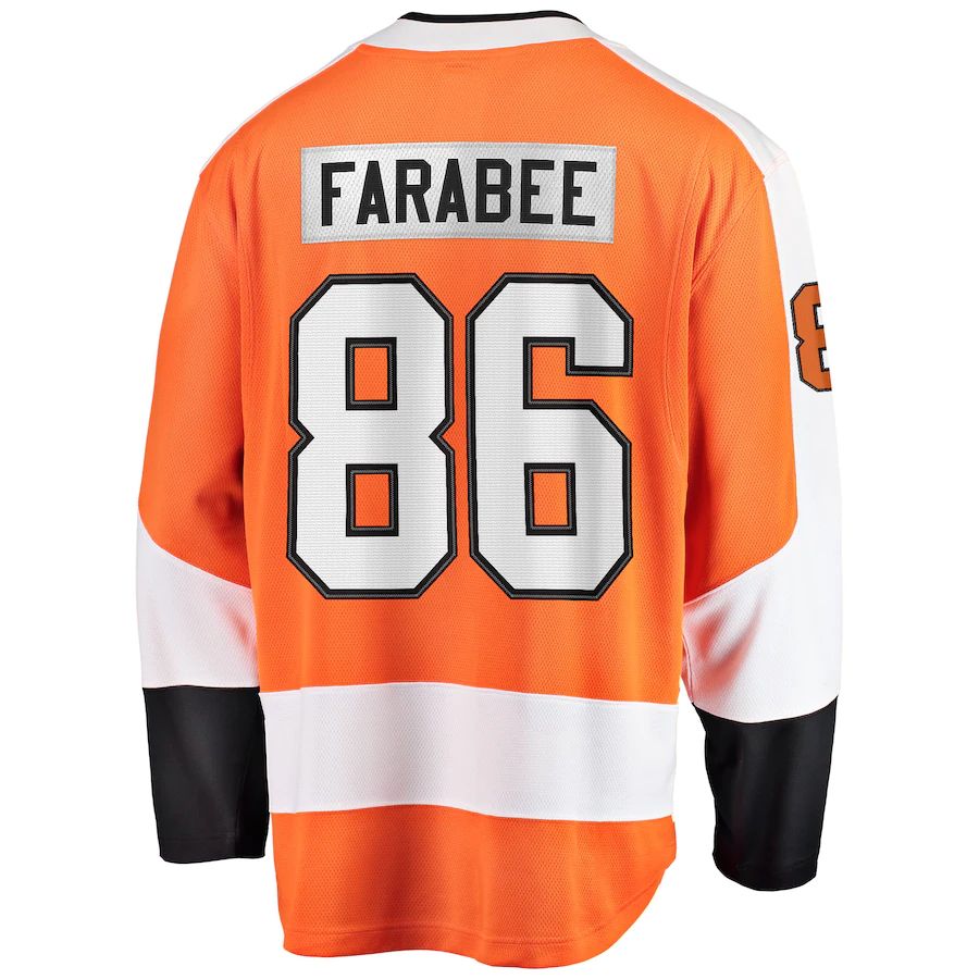 P.Flyers #86 Joel Farabee Supporters Branded Home Team Breakaway Player Jersey Orange Stitched American Hockey Jerseys