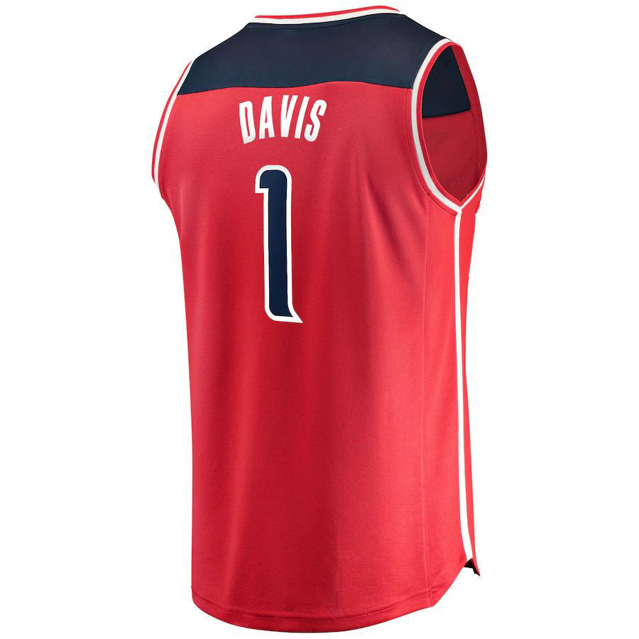 W.Wizards #1 Johnny Davis Supporters Branded Draft First Round Pick Fast Break Replica Jersey Red Icon Edition Stitched American Basketball Jersey
