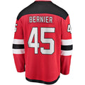 NJ.Devils #45 Jonathan Bernier Supporters Branded Breakaway Player Jersey Red Stitched American Hockey Jerseys