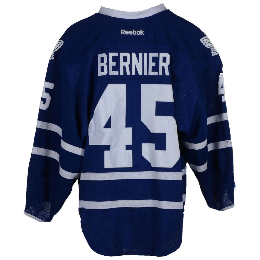 T.Maple Leafs #45 Jonathan Bernier Supporters Authentic Game-Used from the 2015-16 Season Blue Stitched American Hockey Jerseys