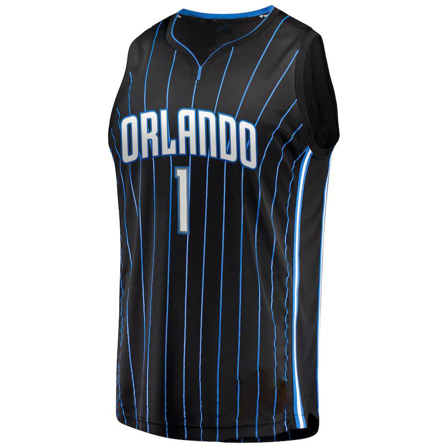 O.Magic #1 Jonathan Isaac Supporters Branded  2019 Fast Break Jersey Icon Edition Black Stitched American Basketball Jersey