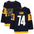 N.Predators #74 Juuse Saros Supporters Authentic Autographed 2022 Stadium Series Jersey Navy Stitched American Hockey Jerseys